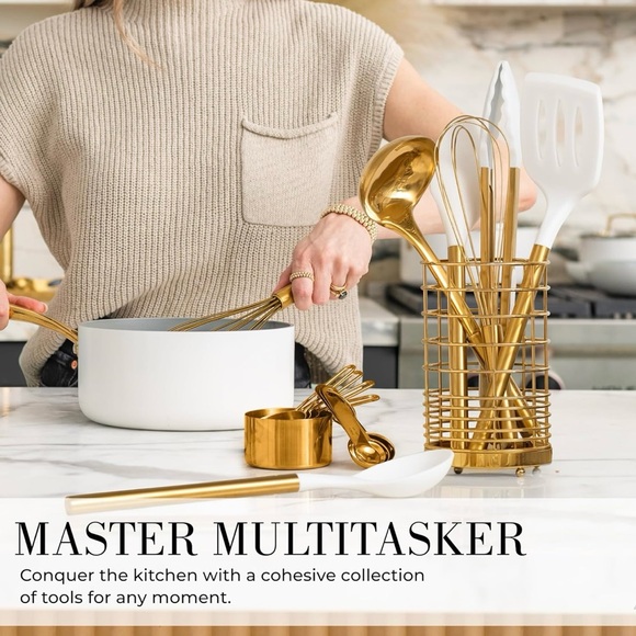 Elegant Gold and White Kitchen Utensils Set - Styled Settings - Picture 2 of 9